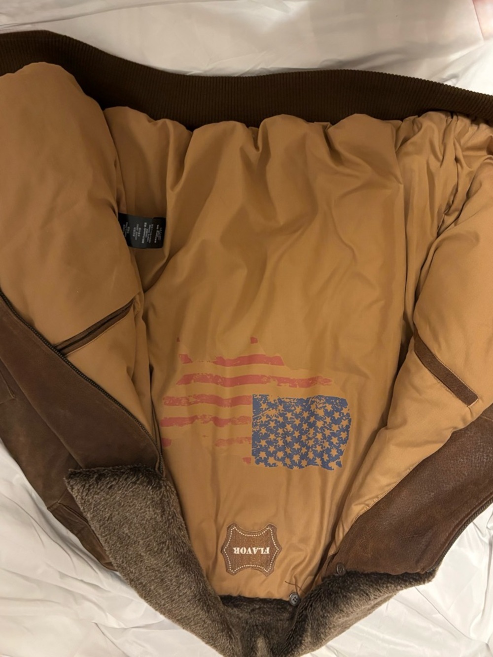 Men's Brown Suede Bomber Jacket - Picture 7 of 8